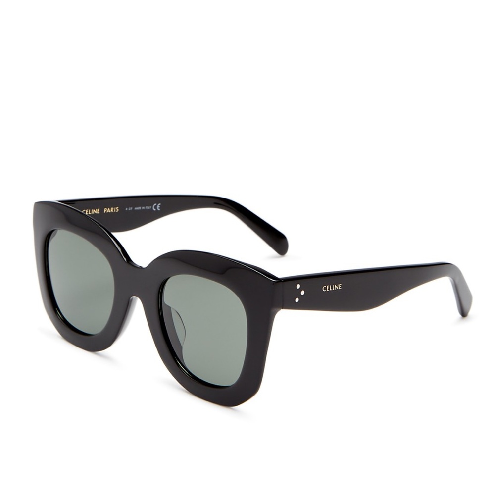 CELINE Black 49MM Round Cat-Eye Sunglasses